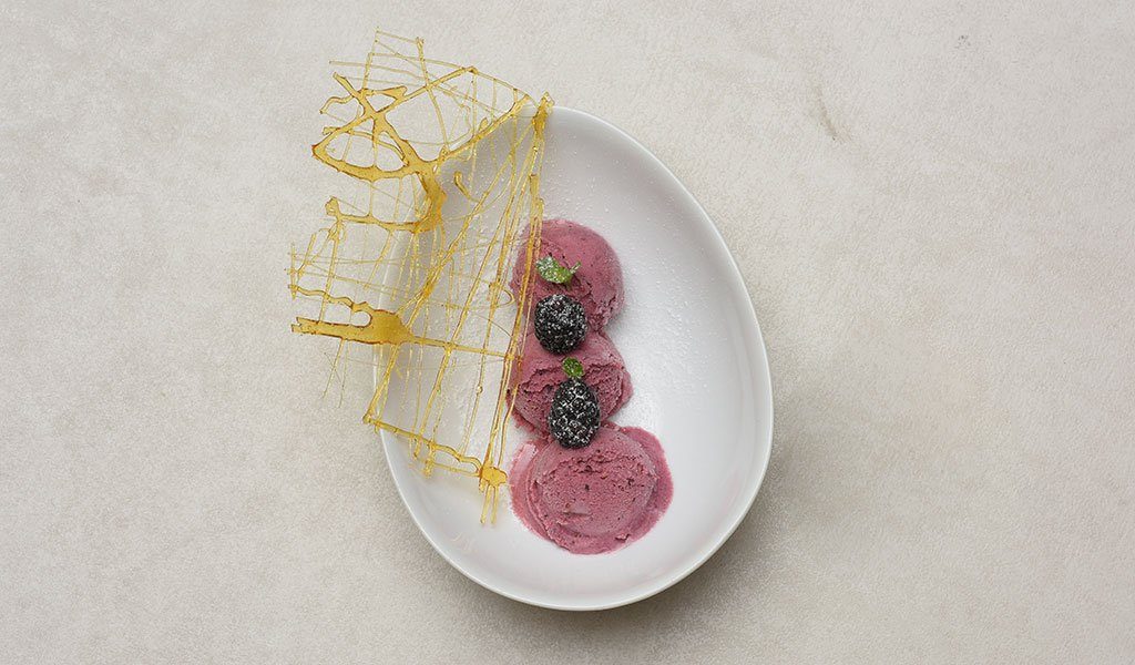 Honey Blackberries Ice Cream with Sea Salt